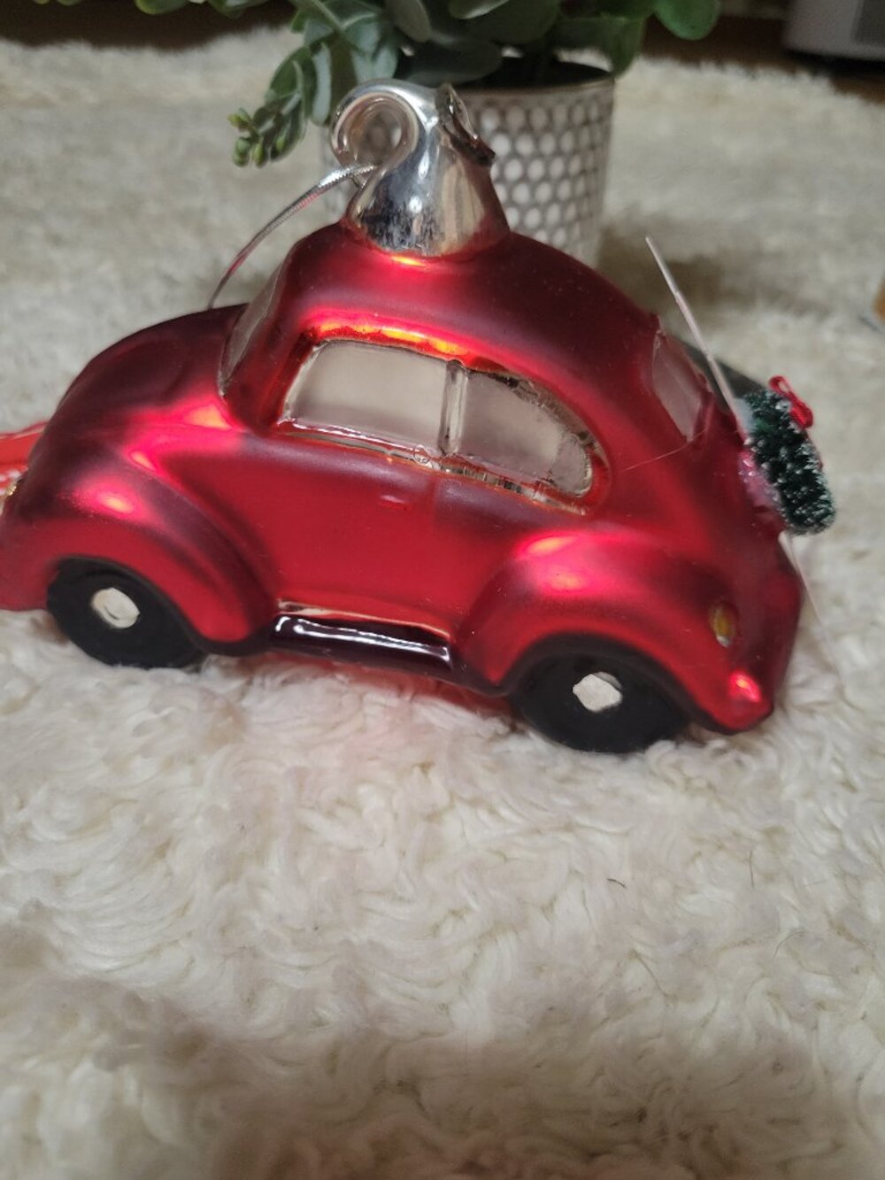Department 56 Volkswagen Beetle Oversized Mercury Glass Ornament  6" X 5" - Picture 4 of 14